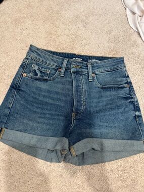 Old Navy Women's Blue Denim Shorts with Cuffed Hem